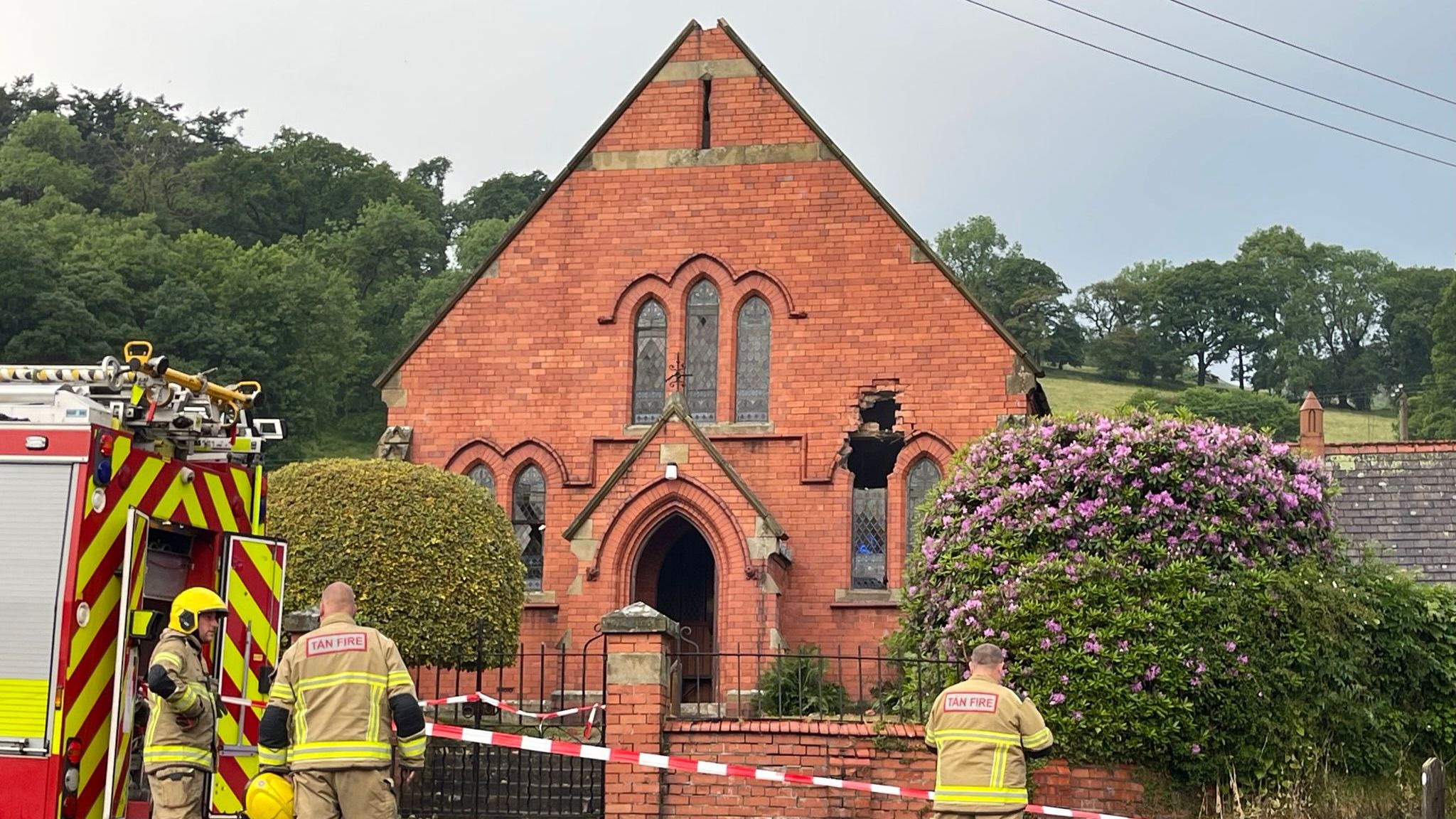 Denbighshire church damaged after being struck by lightning