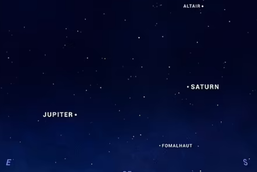 NASA urges stargazers to enjoy 'evenings with giants' in October as massive planets Jupiter and Saturn will be visible in the night sky throughout the month