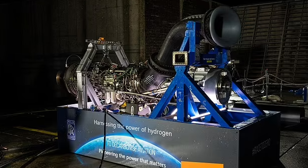 A step closer to guilt-free flying? Rolls-Royce completes the world's first run of a jet engine using HYDROGEN fuel - setting a 'new aviation milestone'